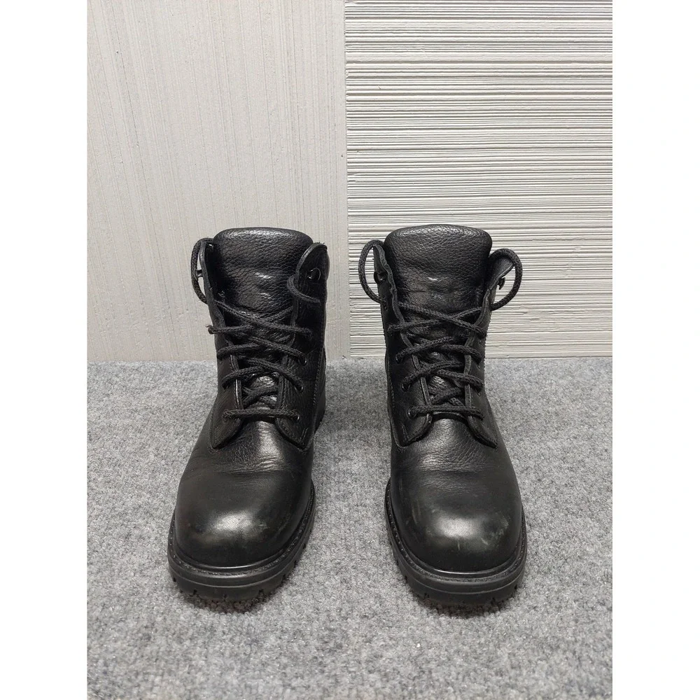 L L Bean Men Boot Shoe 7.5 Black Genuine Leather Lace Up Tactical Military Ankle